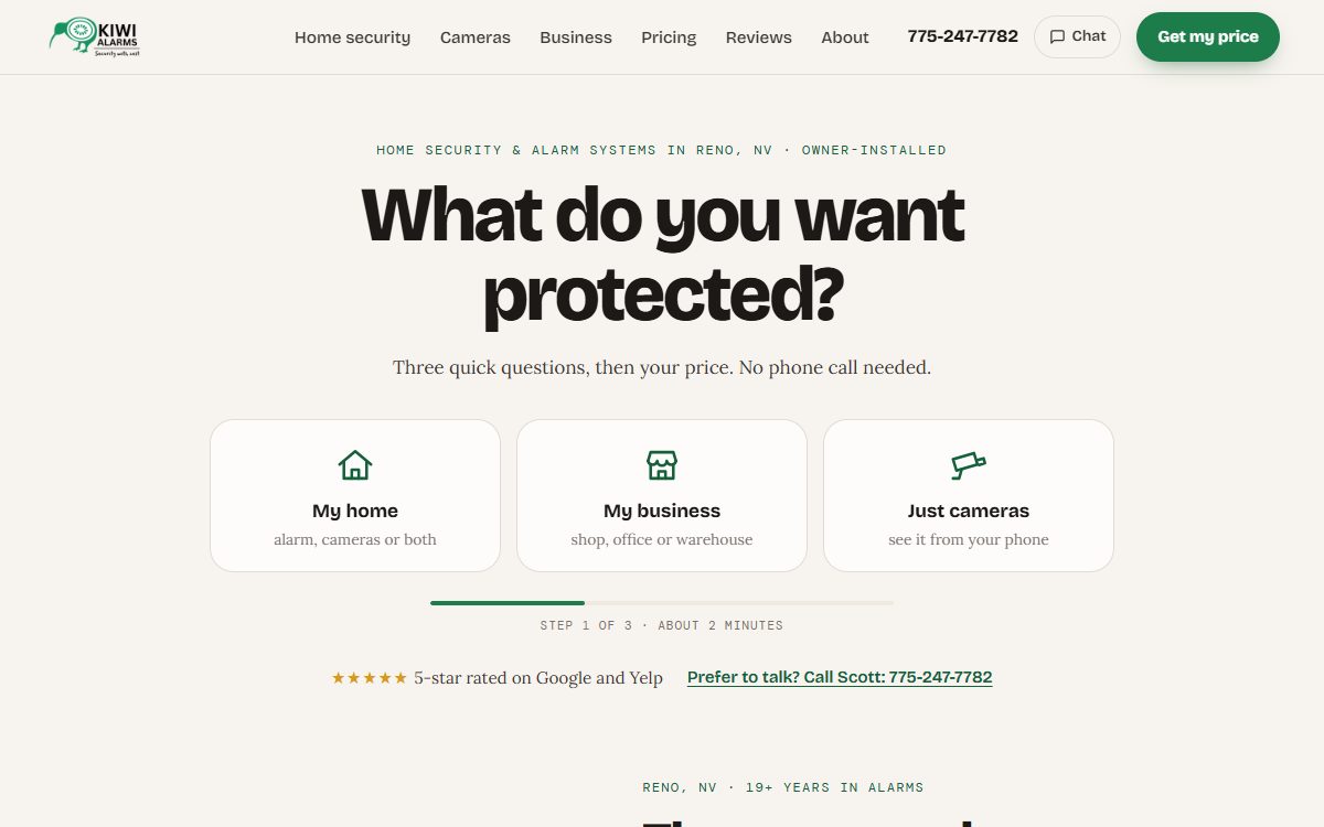 The Kiwi Alarms website at kiwialarms.com